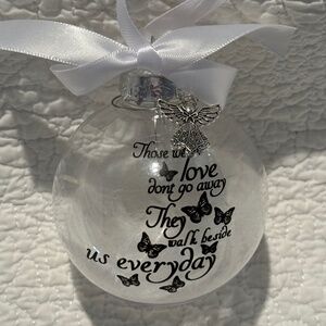 Memorial Christmas Ornament Angel Sympathy Remembrance Ball Feathers 🪽Angel NEW